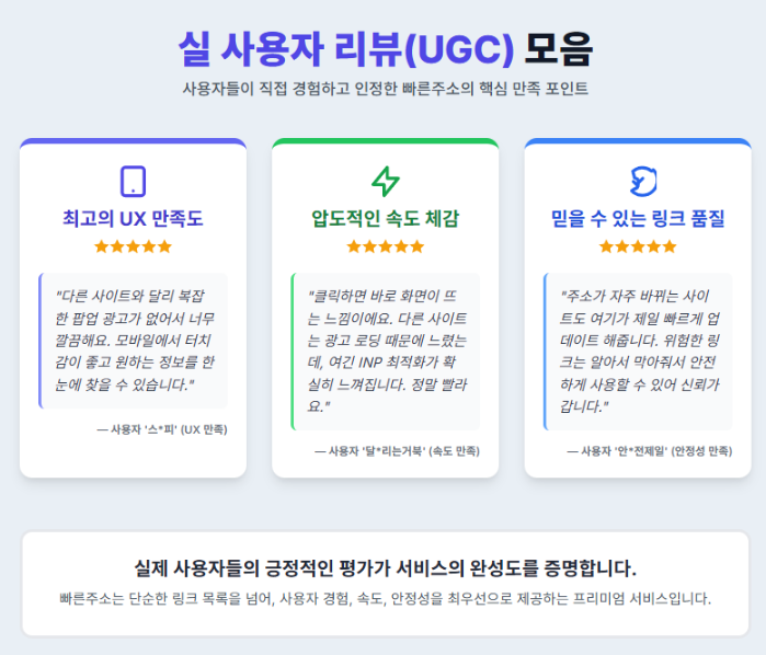 실 사용자 리뷰(UGC) 모음