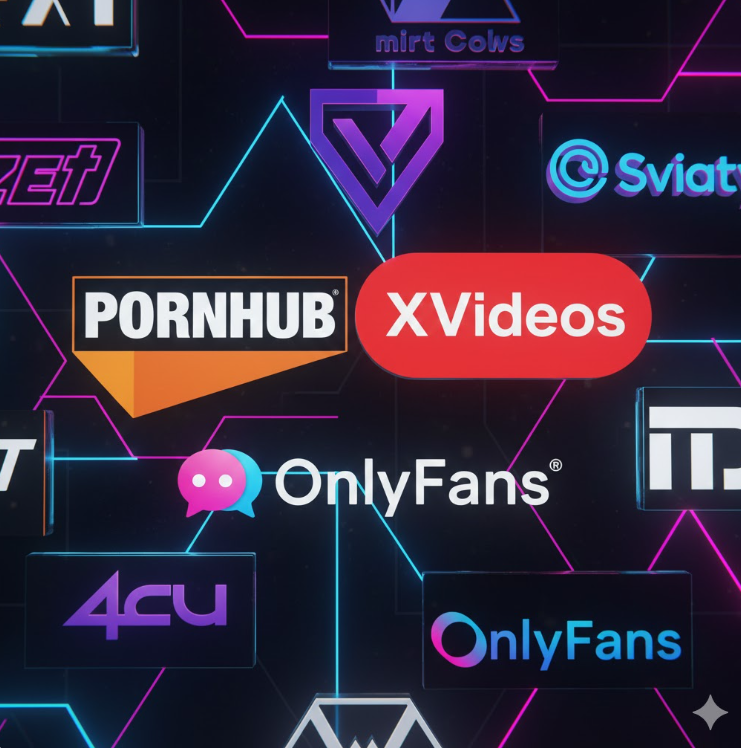 인기 성인 플랫폼 로고 콜라주