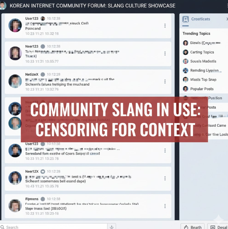 은어 사용 게시물 모자이크 처리로 커뮤니티 은어 문화 강조