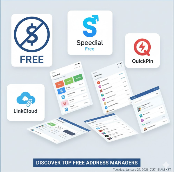 비용 절감 강조: 이미지 상단에 'FREE' 문구와 함께 달러 기호($)에 금지 표시가 된 아이콘을 배치하여, 유료 결제 없이도 강력한 기능을 사용할 수 있다는 점을 직관적으로 전달합니다.